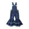 Wholesale Polyester Children's Fashion Suspender Denim Flare Pants
