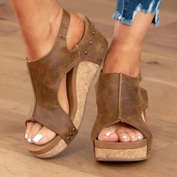 Wholesale Women's Casual Fish Mouth PU Sandals