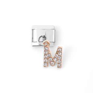 0754-Zircon Gold Plated Letter M