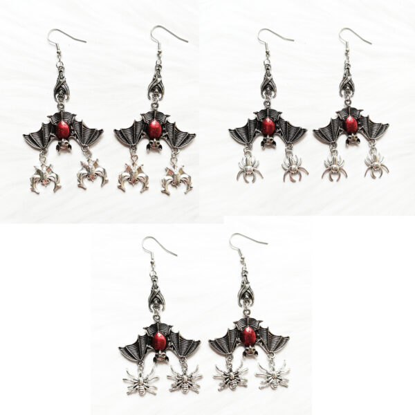 O1CN01Gz1XUP1VaRqgFooWn_2212758802669-0-cib Wholesale Gothic Evil Upside Down Red Oil Drip Bat Pendant Earrings