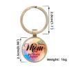 Wholesale Mom Letter Mother's Day Gift Time Gemstone Glass Keychain