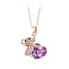 Wholesale Diamond-Studed Rhinestone Crystal Bear Koala Alloy Pendant Necklaces
