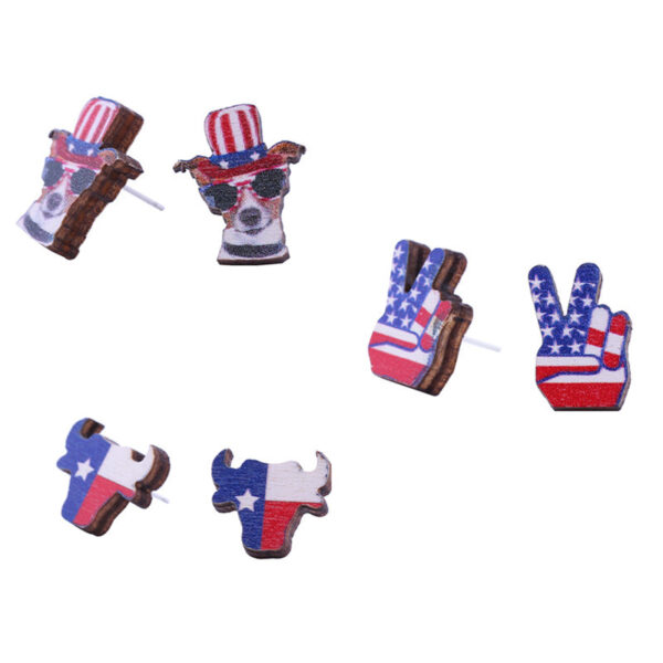 O1CN01H2Bjzi1G1to83vKE8_2024060563-0-cib Wholesale American Independence Day Wood Ear Studs