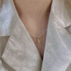 Wholesale Platinum Plated Rice Grain Olive Bead Necklace