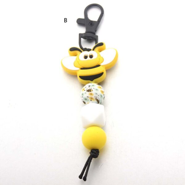 Wholesale Silicone Bead Bee Animal Keychain