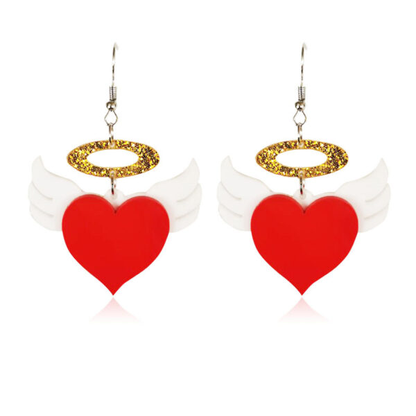 Wholesale Valentine's Day Angel of Heart Acrylic Earrings