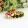 Wholesale Enamel Colored Rubber Lacquer Gemstone Flower Crystal Colored Glass Bracelet
