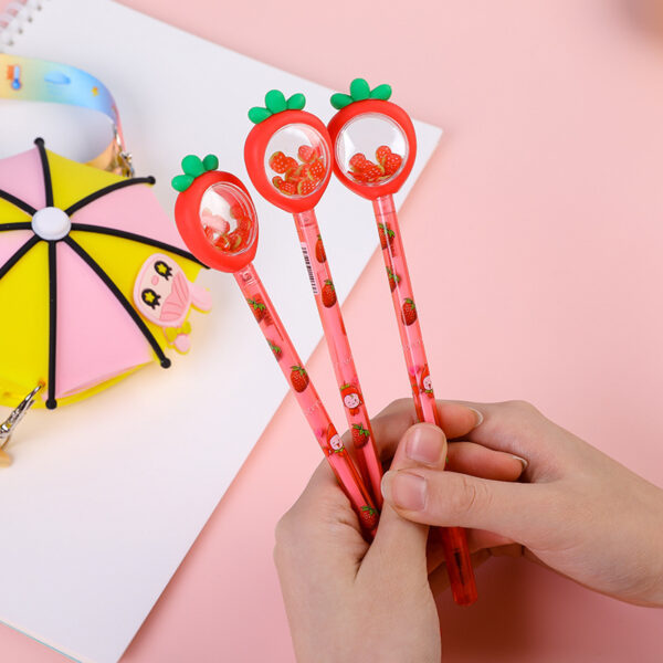 Wholesale Strawberry Sequin Gel Pen One