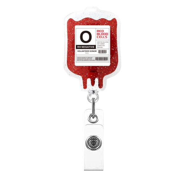 Wholesale Acrylic Blood Bag Badge Scroll Retractable Keychain