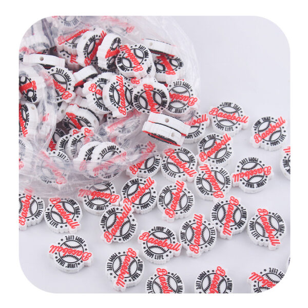 Wholesale Baseball Silicone Beads