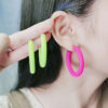Wholesale Candy Color C Shape Spray Paint Acrylic Earrings