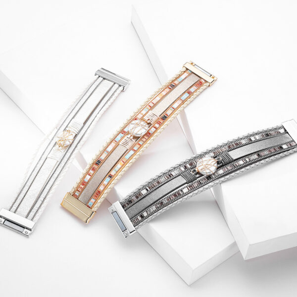 Wholesale Bohemian Leather Magnetic Buckle Bracelet