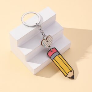 Style II / Pencil Love Wood Card Keychain