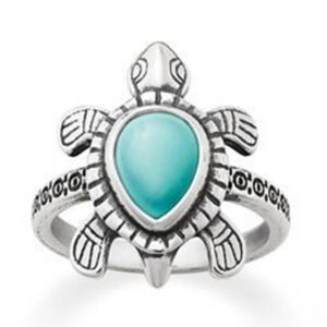 Wholesale Metal Turquoise Turtle Ring
