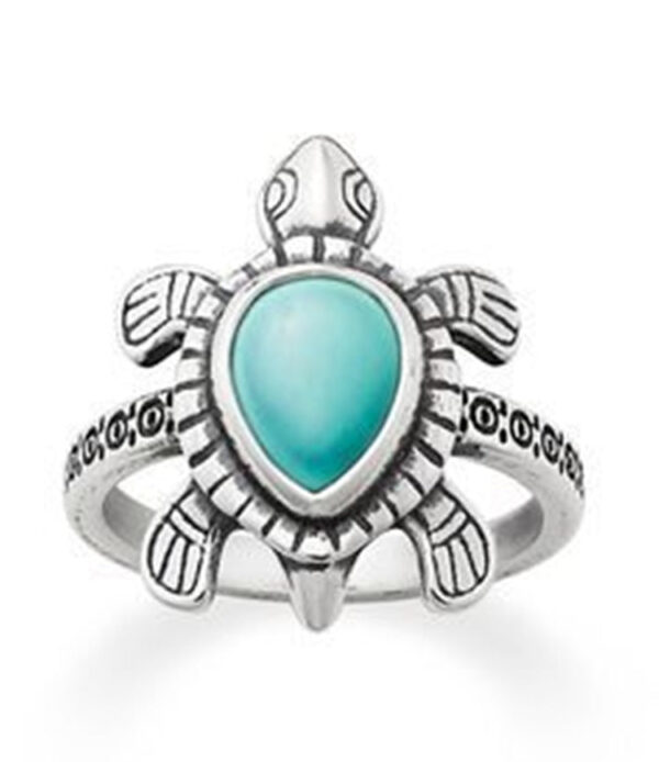 Wholesale Metal Turquoise Turtle Ring