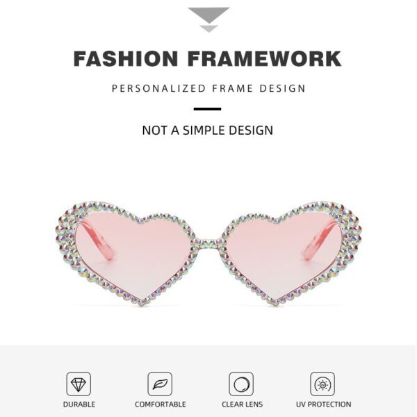 Wholesale Rhinestone Love PC Sunglasses