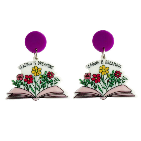 Wholesale Teacher Gifts Books Coffee Flowers Acrylic Earrings