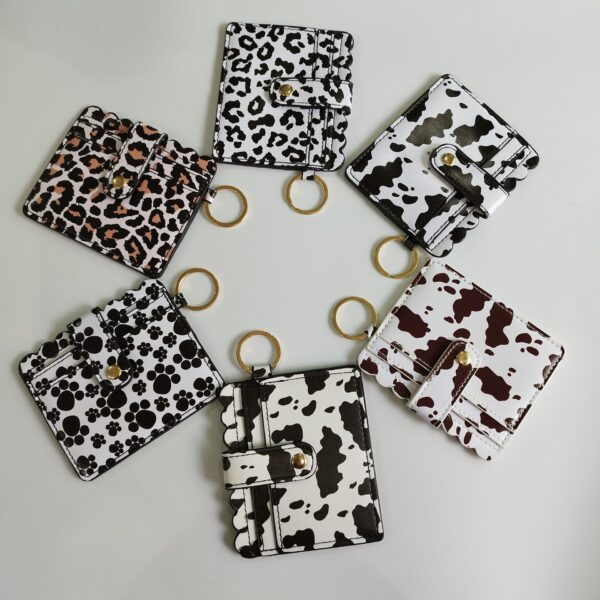 Wholesale PU New Cow Grain Leather Key Chain Card Bag