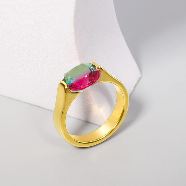 Wholesale Heart Gemstone Stainless Steel Rings