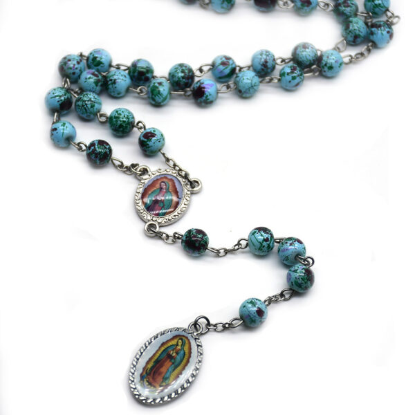 Wholesale Crucifix our lady of Guadalupe Rosary Beads Glass Necklaces