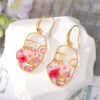 Wholesale Preserved Flower Geometric Earrings