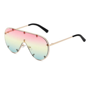 Gold frame pink yellow green sheet