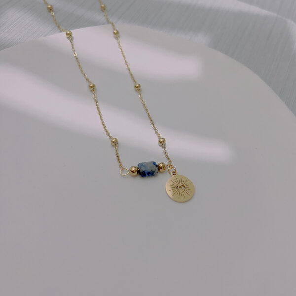 Wholesale Sun Cobra Natural Stone Titanium Steel Necklace Clavicle Chain