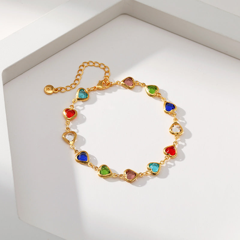 Wholesale Heart Glass Beads Bracelet