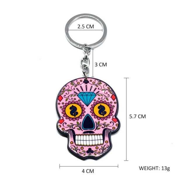 O1CN01HLSkB21czMeTqvEC1_2211273843671-0-cib Wholesale Acrylic Halloween Mexican Skull Keychain