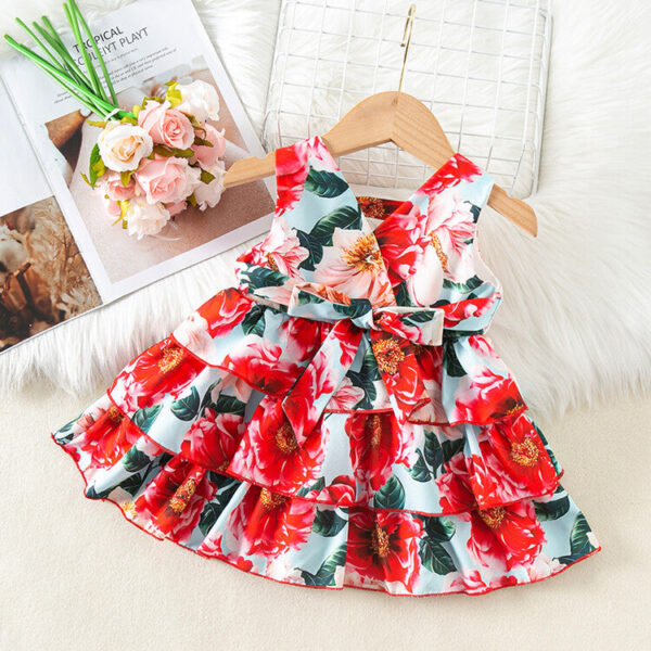 Wholesale Little Girl Cotton Chiffon Dress Baby Clothes