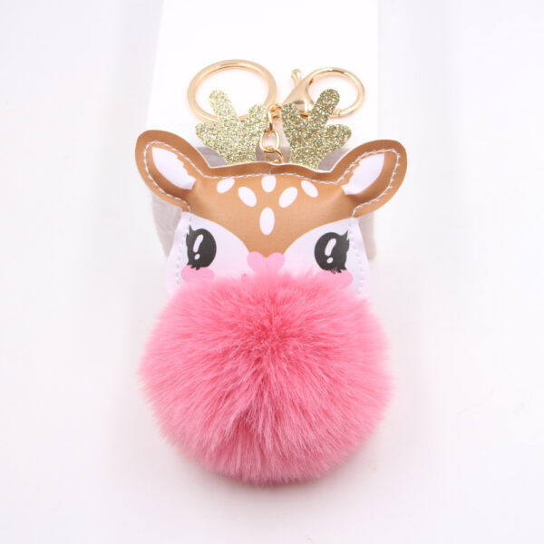 Wholesale Christmas Cute Fawn Plush Keychain