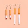 Wholesale Funny Personality Fun Simulation Cigarette Butt Earrings