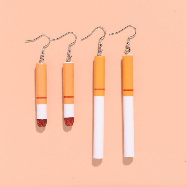 Wholesale Funny Personality Fun Simulation Cigarette Butt Earrings