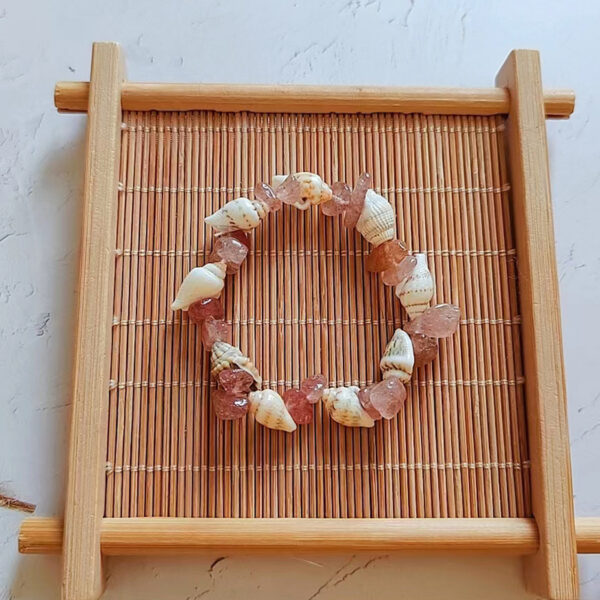 Wholesale Natural Crushed Amethyst Conch Shell Bracelet