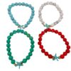 Wholesale Turtle Starfish Elastic Beaded White Blue Turquoise Bracelet