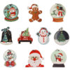 Wholesale Christmas Wooden Bell Tree Christmas Tree Snowman Keychain