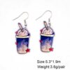 Wholesale American Independence Day Coffee Cup Acrylic Earrings