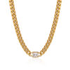 Wholesale Stainless Steel 18K Gold Plated Zircon Pendant Necklace