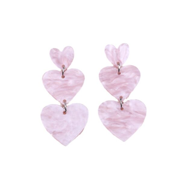 Wholesale Asymmetric Triple Love Acrylic Earrings