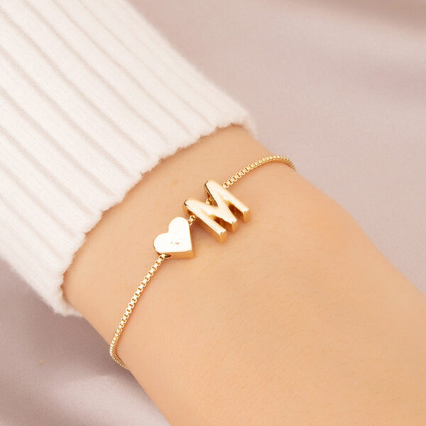 Wholesale Heart 26 Alphabet Alloy Bracelet