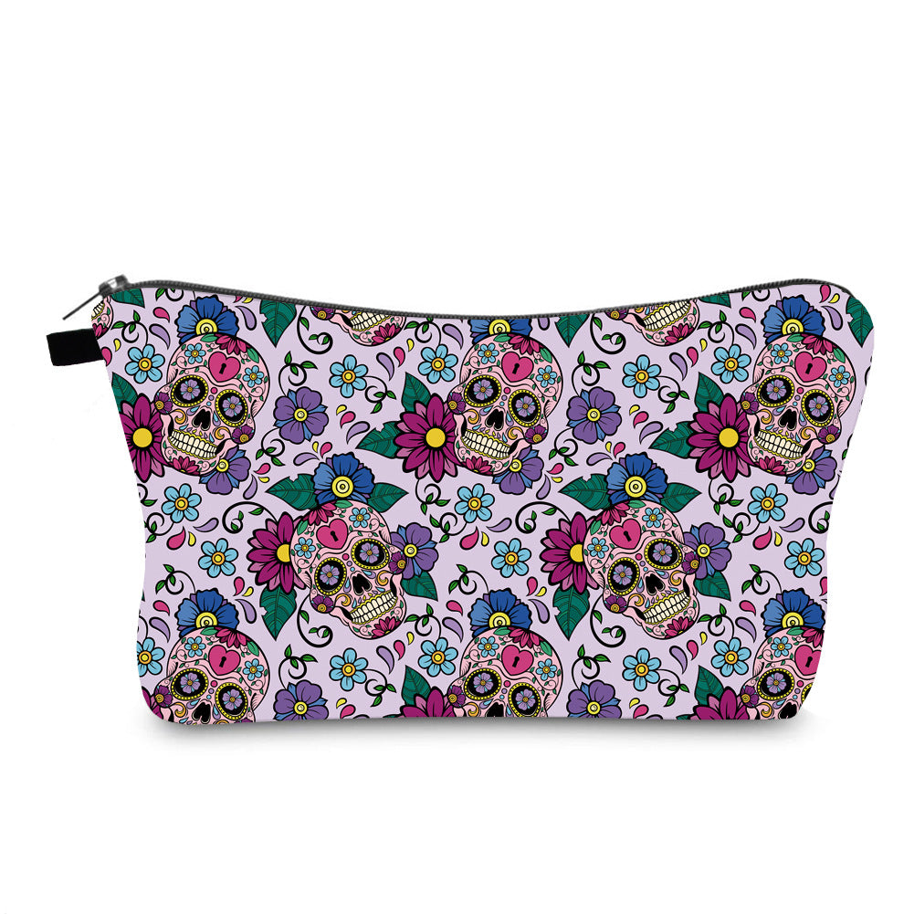 Wholesale lyester Printing Skull Make Storage Bag