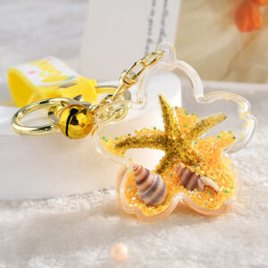 Lemon yellow / Lollipop leather rope + starfish Cherry + Bell