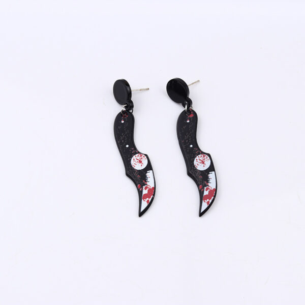 Wholesale Halloween Acrylic Print Blood Knife Earrings