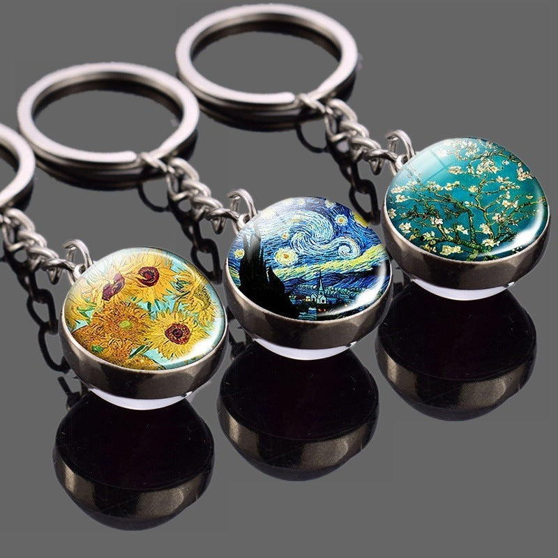 Wholesale Van Gogh Starry Sky Metal Keychains