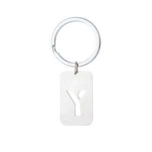 Military card hollow-out letter keychain-Y