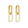 Wholesale Inlaid Zircon Elongated Copper Earrings