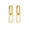 Wholesale Inlaid Zircon Elongated Copper Earrings