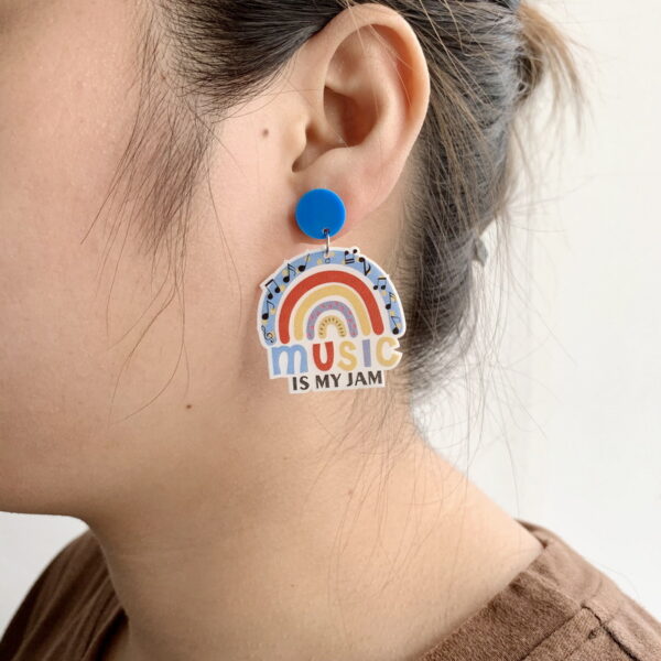 Wholesale Teacher's Day Heart Glitter Acrylic Earrings