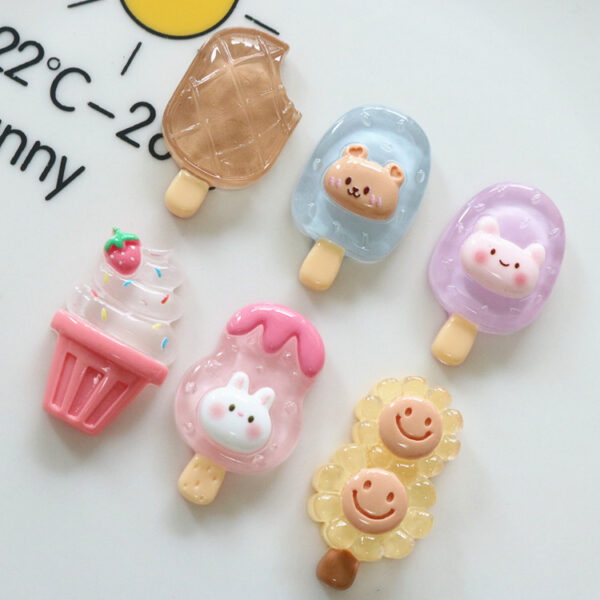 Wholesale Ice Cream Popsicle DIY Resin Hair Clips Accessories