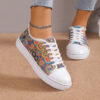 Wholesale Lace Up Flat Casual Canvas Shoes Rubber Women Shoes